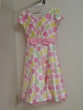 Jona Michelle Pink, Yellow & Mint Polka Dot Party Dress